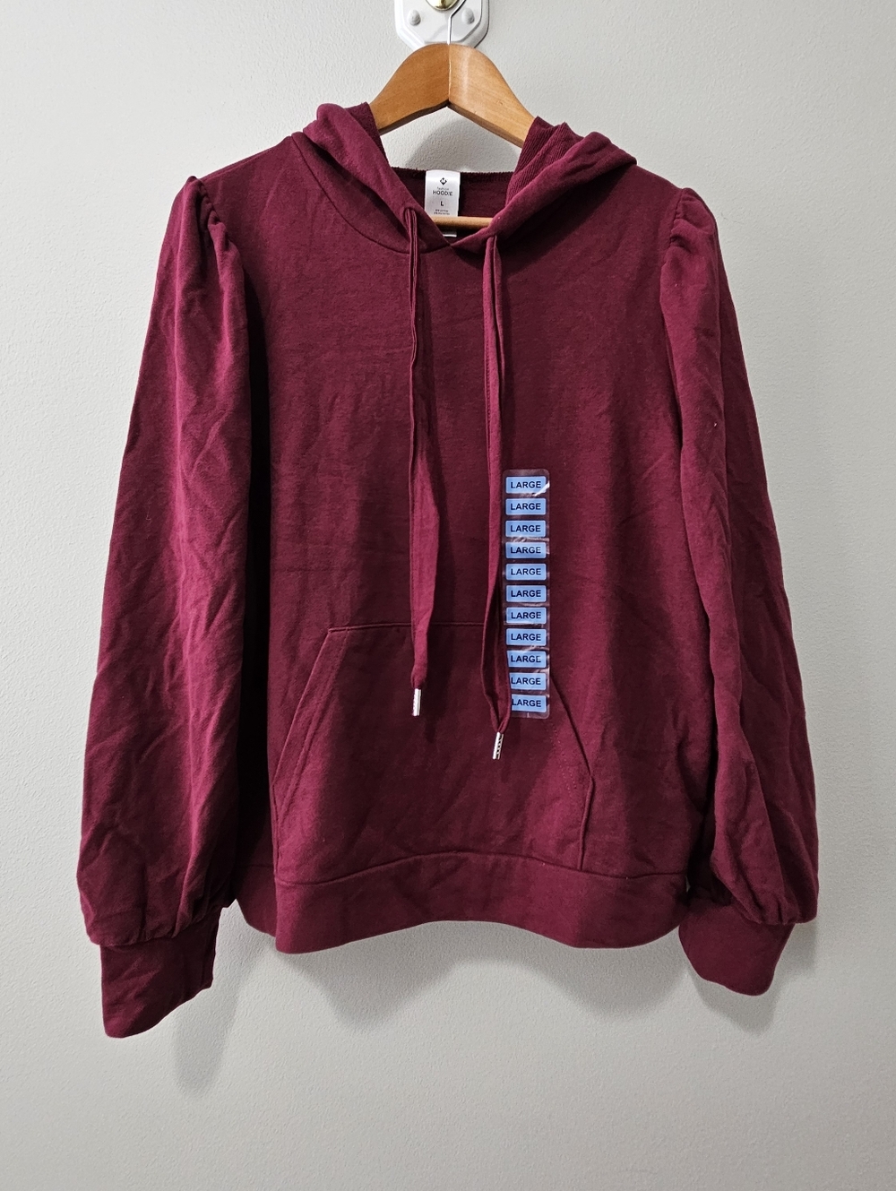NWT Members Mark Womens Hoodie Burgundy Size L